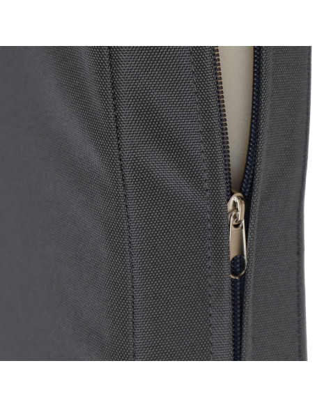 Grand Banc de jardin avec coussin 3 places 200 cm Bois de teck Naturel Tissu Gris foncé Kelor - 4