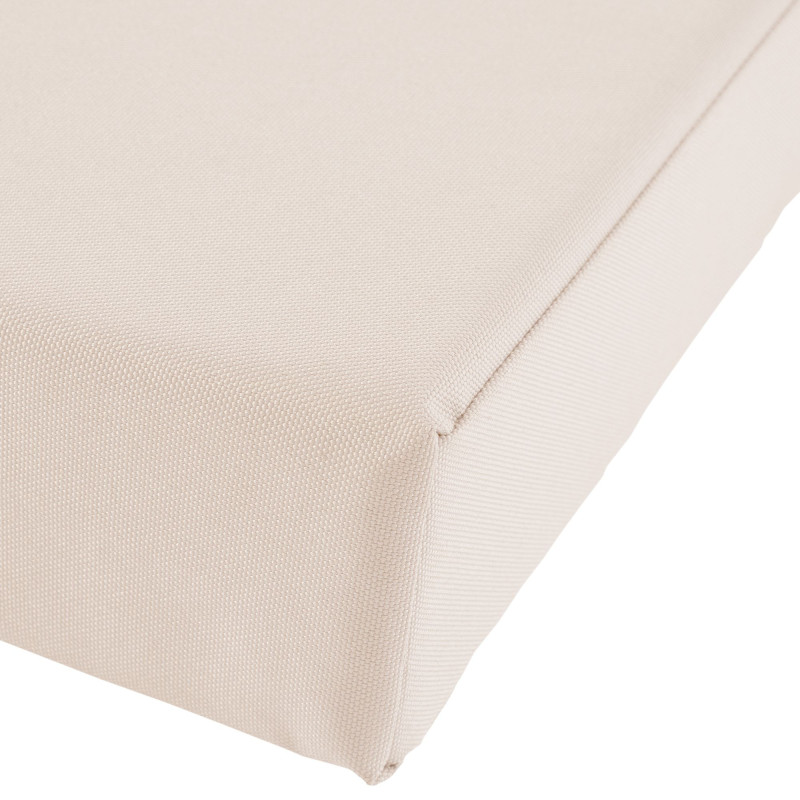 Grand Banc de jardin avec coussin 4 places 220 cm Bois de teck Naturel Tissu Blanc crème Kelor - 2