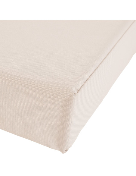 Grand Banc de jardin avec coussin 4 places 220 cm Bois de teck Naturel Tissu Blanc crème Kelor - 2