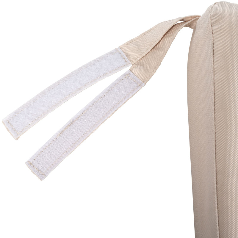 Grand Banc de jardin avec coussin 4 places 220 cm Bois de teck Naturel Tissu Blanc crème Kelor - 3