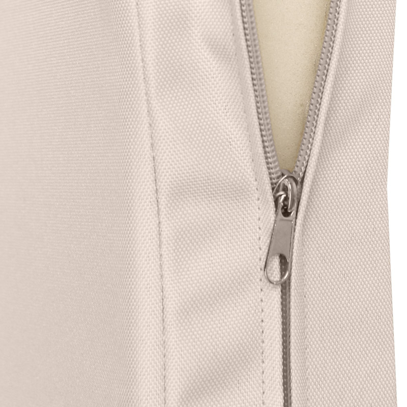 Grand Banc de jardin avec coussin 4 places 220 cm Bois de teck Naturel Tissu Blanc crème Kelor - 4