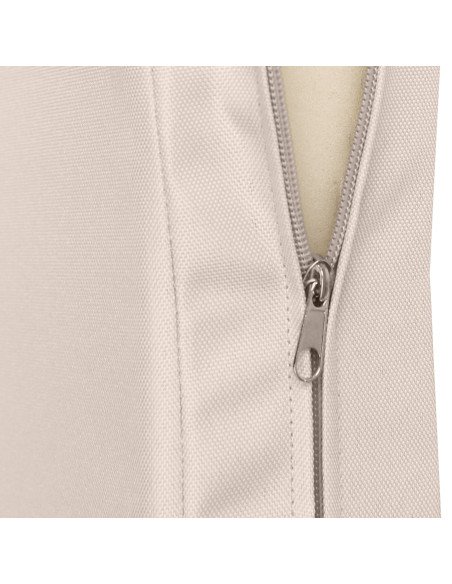 Grand Banc de jardin avec coussin 4 places 220 cm Bois de teck Naturel Tissu Blanc crème Kelor - 4