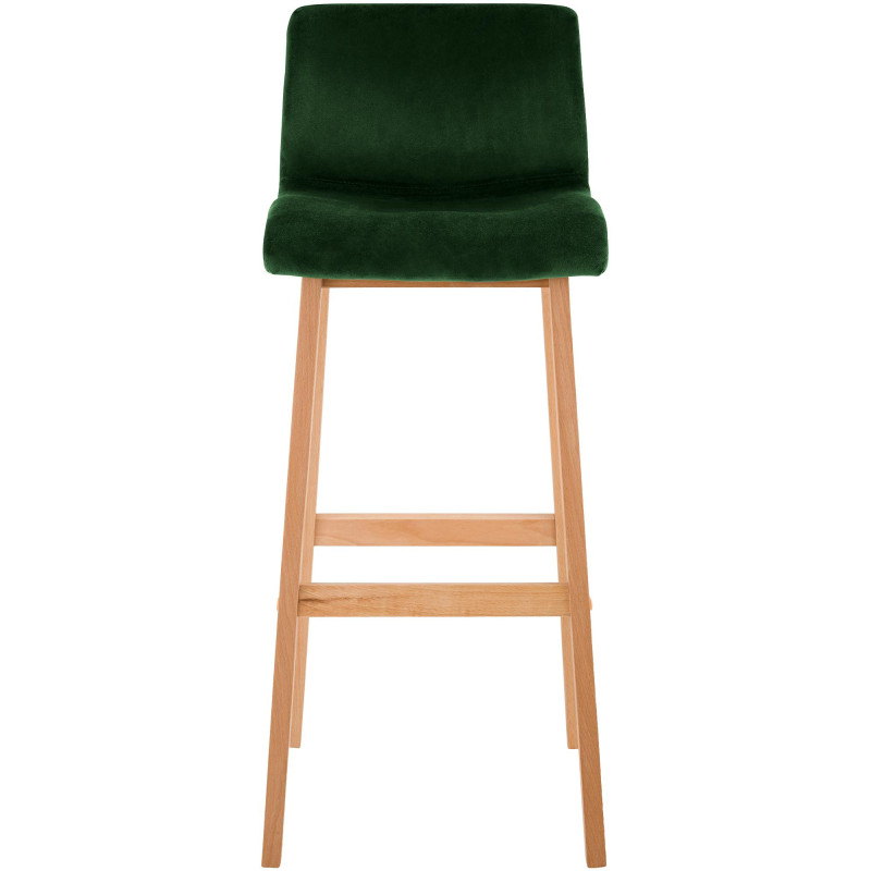 Tabouret de bar scandinave Velours Vert Bois de hêtre Naturel Ociel - 4