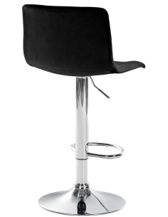 Tabouret de bar design Velours Noir Métal Argenté Zenil - 1