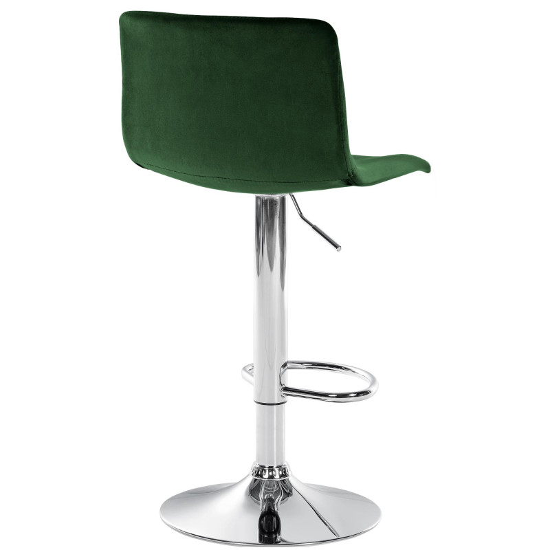 Tabouret de bar design Velours Vert Métal Argenté Zenil - 2