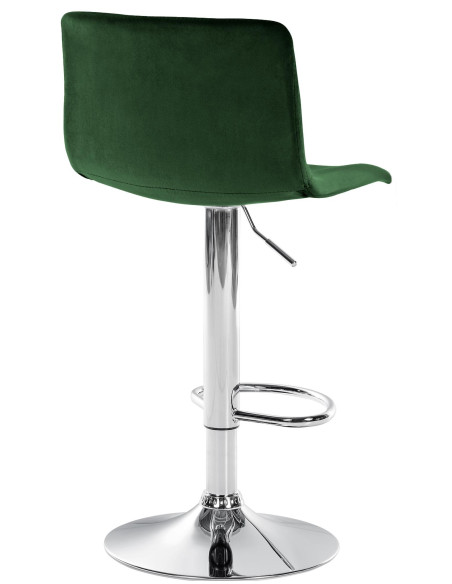Tabouret de bar design Velours Vert Métal Argenté Zenil - 2