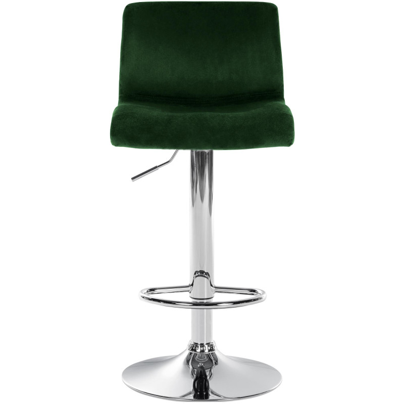 Tabouret de bar design Velours Vert Métal Argenté Zenil - 4