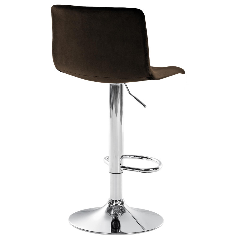 Tabouret de bar design Velours Marron Métal Blanc Zenil - 2