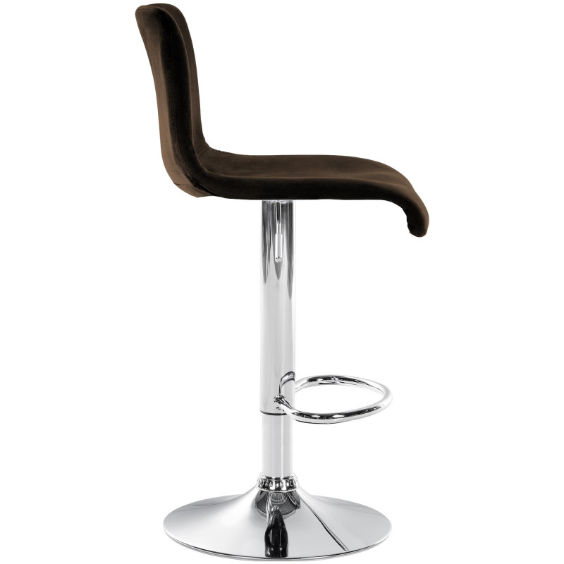 Tabouret de bar design Velours Marron Métal Blanc Zenil - 3
