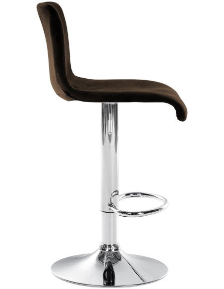 Tabouret de bar design Velours Marron Métal Blanc Zenil - 3