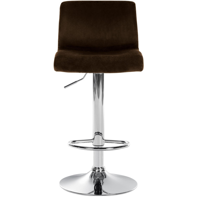 Tabouret de bar design Velours Marron Métal Blanc Zenil - 4
