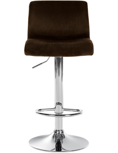 Tabouret de bar design Velours Marron Métal Blanc Zenil - 4