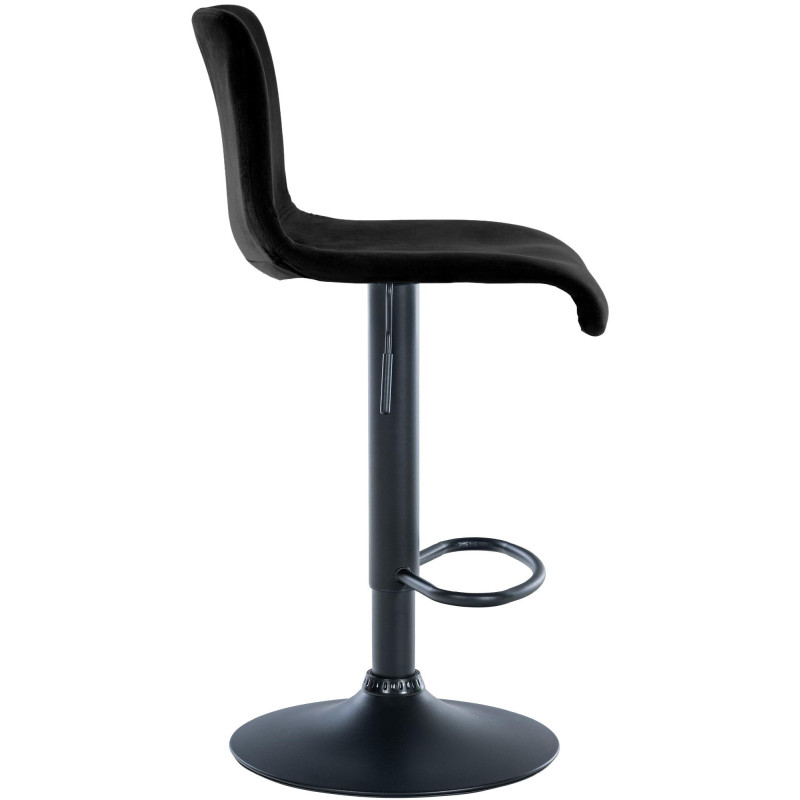 Tabouret de bar design Velours Noir Métal Blanc Zenil - 2