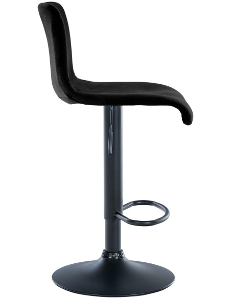 Tabouret de bar design Velours Noir Métal Blanc Zenil - 2