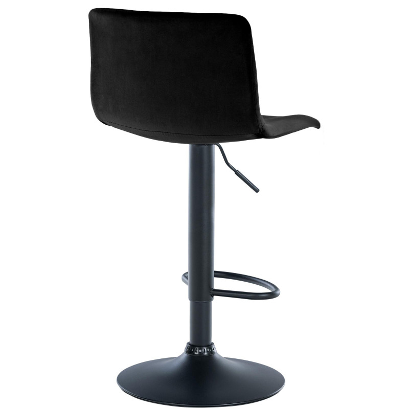 Tabouret de bar design Velours Noir Métal Blanc Zenil - 3