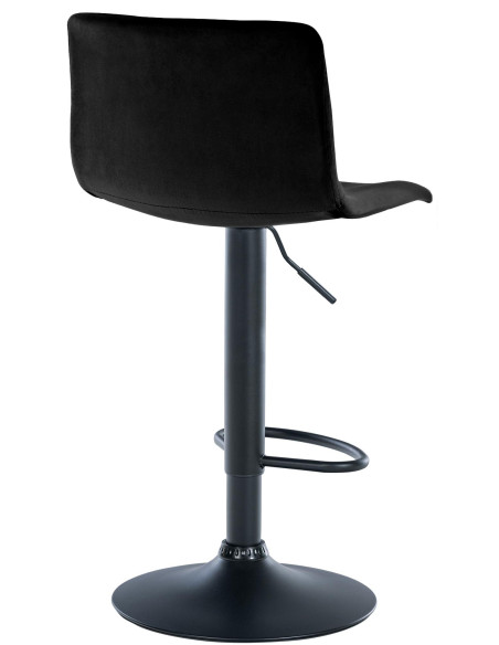 Tabouret de bar design Velours Noir Métal Blanc Zenil - 3