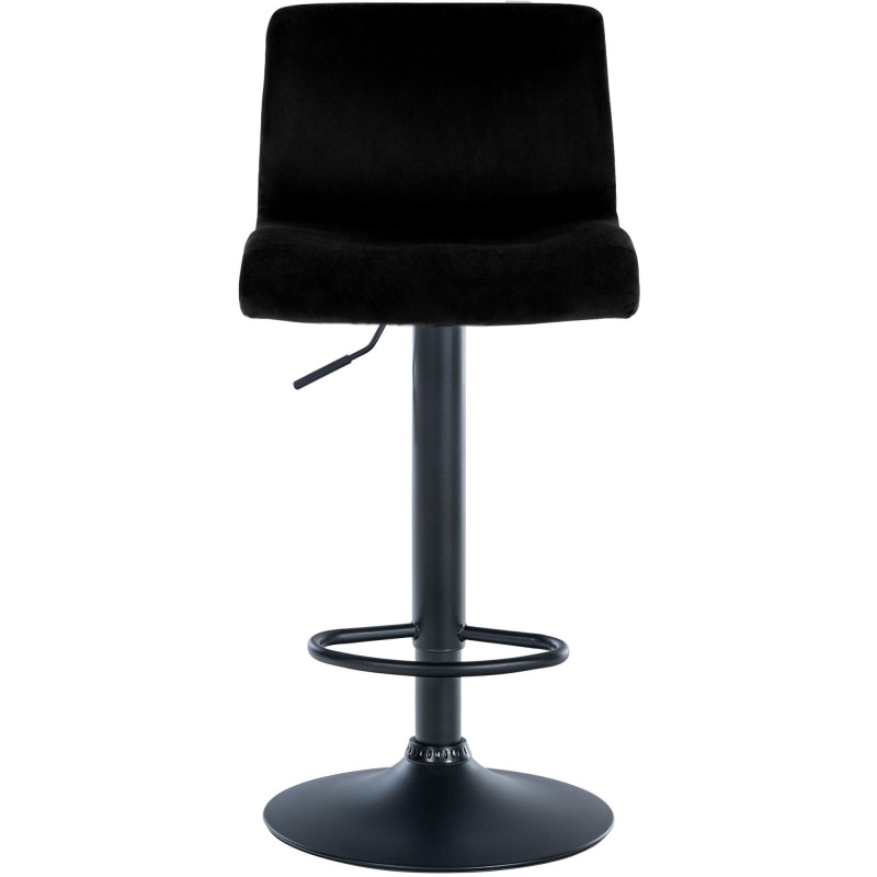 Tabouret de bar design Velours Noir Métal Blanc Zenil - 4