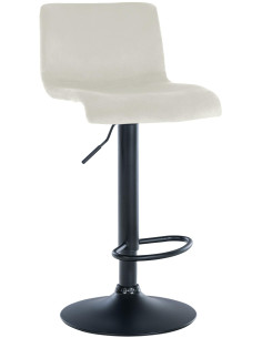Tabouret de bar design Velours Blanc crème Métal Blanc Zenil - 1
