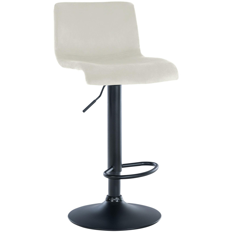 Tabouret de bar design Velours Blanc crème Métal Blanc Zenil - 1