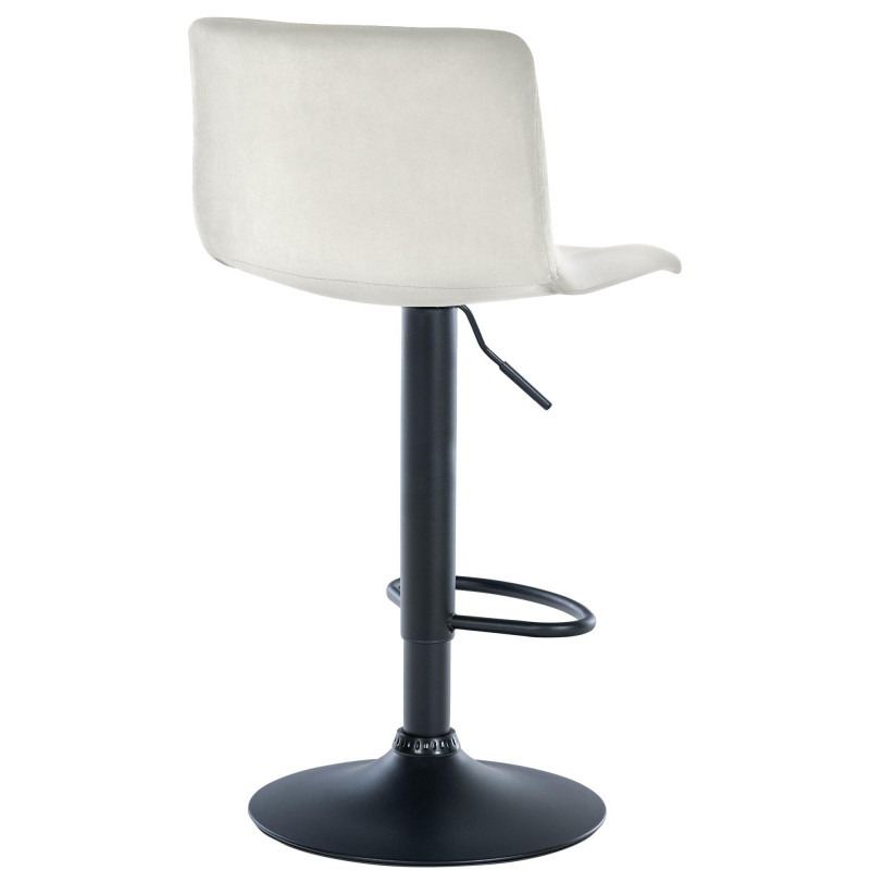Tabouret de bar design Velours Blanc crème Métal Blanc Zenil - 2