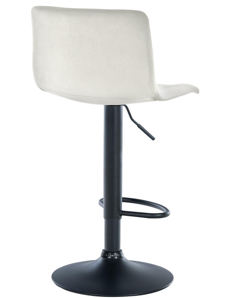 Tabouret de bar design Velours Blanc crème Métal Blanc Zenil - 2