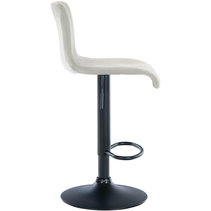 Tabouret de bar design Velours Blanc crème Métal Blanc Zenil - 3