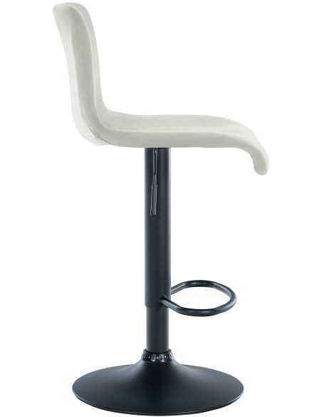 Tabouret de bar design Velours Blanc crème Métal Blanc Zenil - 3