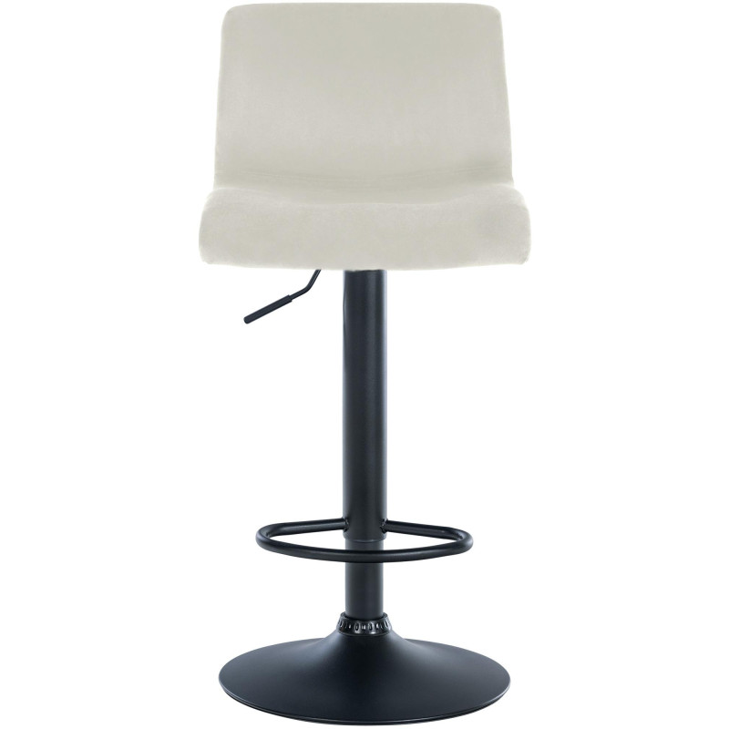 Tabouret de bar design Velours Blanc crème Métal Blanc Zenil - 4