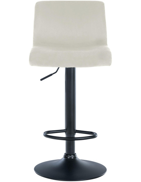Tabouret de bar design Velours Blanc crème Métal Blanc Zenil - 4
