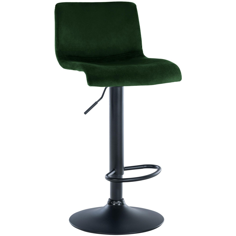 Tabouret de bar design Velours Vert Métal Blanc Zenil - 1