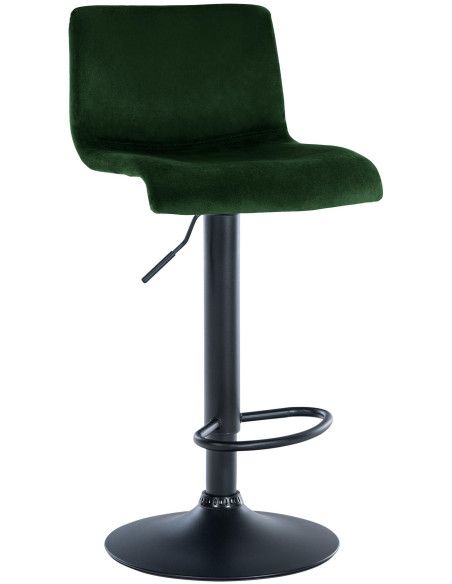 Tabouret de bar design Velours Vert Métal Blanc Zenil - 1