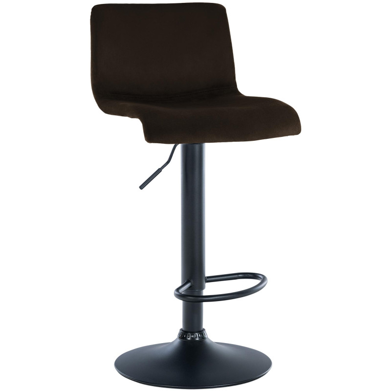Tabouret de bar design Velours Marron Métal Noir Zenil - 1