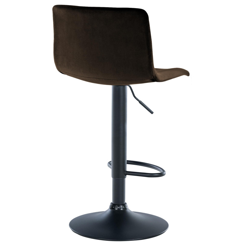 Tabouret de bar design Velours Marron Métal Noir Zenil - 2