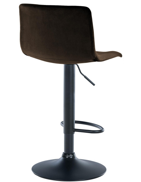 Tabouret de bar design Velours Marron Métal Noir Zenil - 2