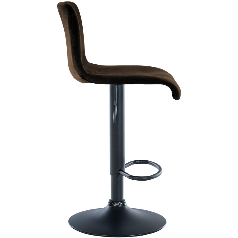 Tabouret de bar design Velours Marron Métal Noir Zenil - 3
