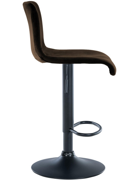 Tabouret de bar design Velours Marron Métal Noir Zenil - 3