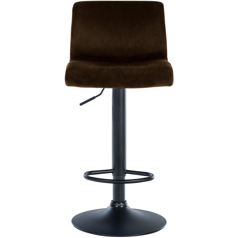 Tabouret de bar design Velours Marron Métal Noir Zenil - 4