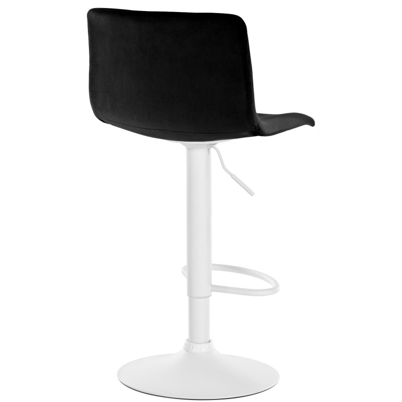 Tabouret de bar design Velours Noir Métal Blanc Zenil - 4