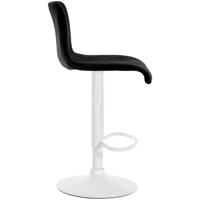 Tabouret de bar design Velours Noir Métal Blanc Zenil - 3