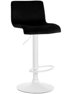 Tabouret de bar design Velours Noir Métal Blanc Zenil - 1