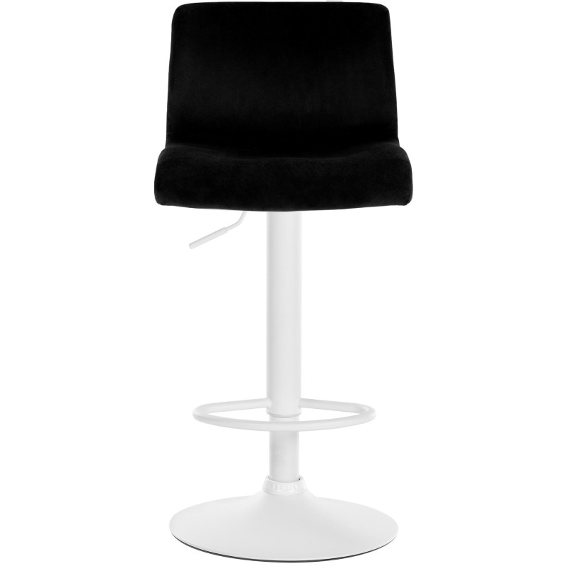 Tabouret de bar design Velours Noir Métal Blanc Zenil - 2