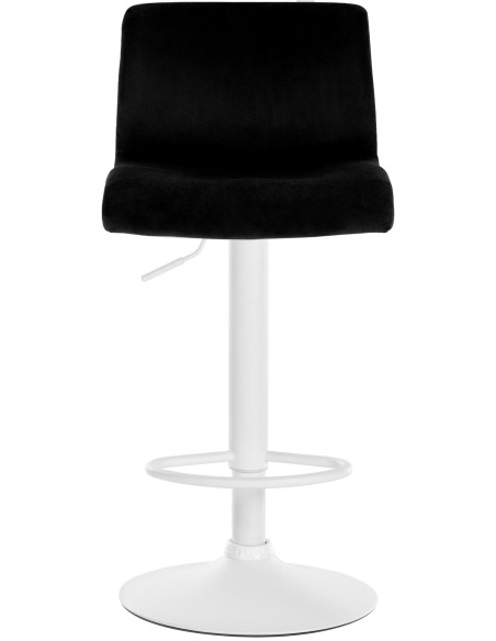 Tabouret de bar design Velours Noir Métal Blanc Zenil - 2
