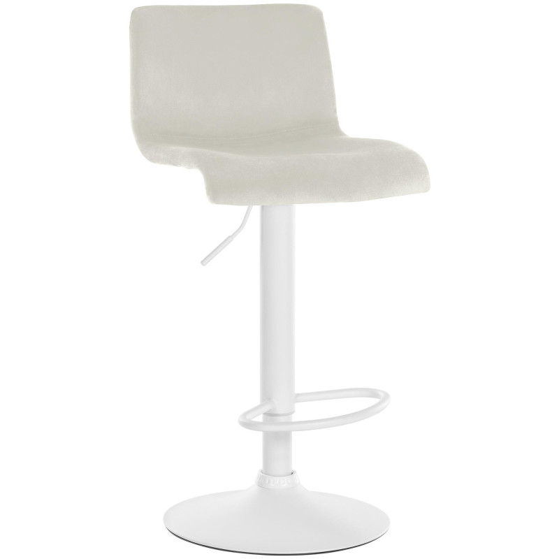 Tabouret de bar design Velours Blanc crème Métal Blanc Zenil - 1