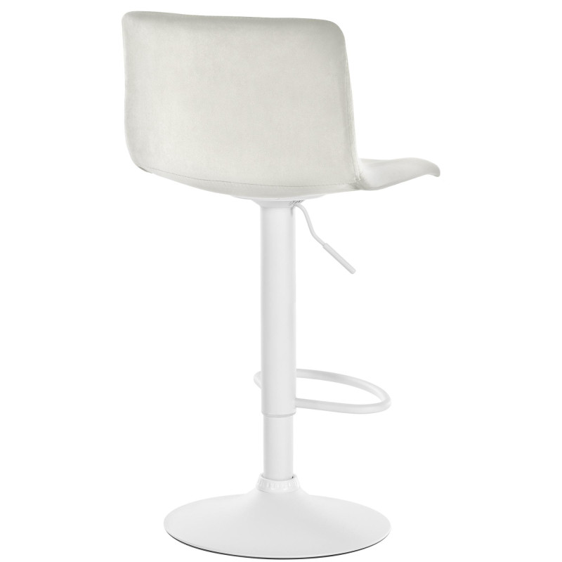 Tabouret de bar design Velours Blanc crème Métal Blanc Zenil - 2