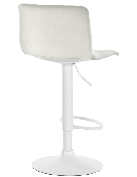 Tabouret de bar design Velours Blanc crème Métal Blanc Zenil - 2