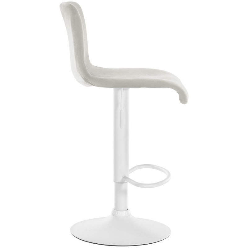 Tabouret de bar design Velours Blanc crème Métal Blanc Zenil - 3