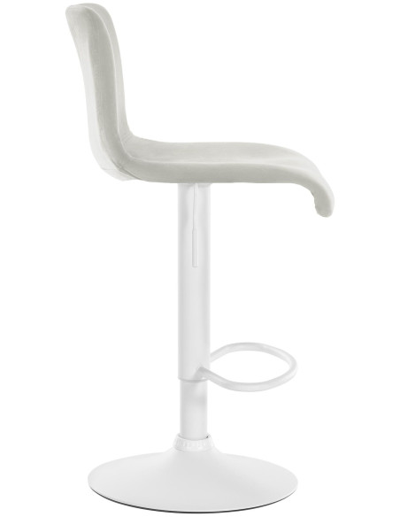 Tabouret de bar design Velours Blanc crème Métal Blanc Zenil - 3