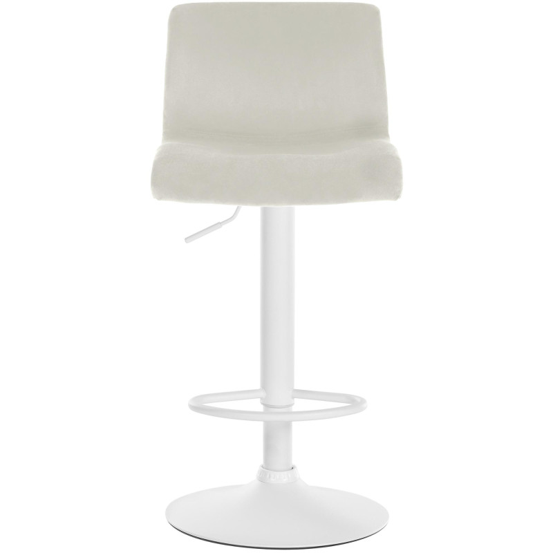 Tabouret de bar design Velours Blanc crème Métal Blanc Zenil - 4