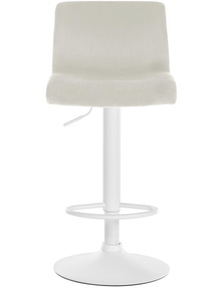Tabouret de bar design Velours Blanc crème Métal Blanc Zenil - 4
