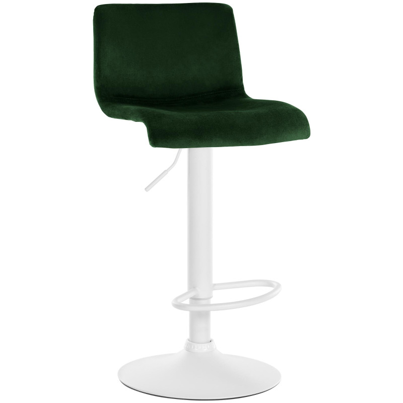 Tabouret de bar design Velours Vert Métal Blanc Zenil - 1